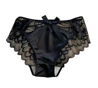 Zkydhbd Alla moda di Grandi Dimensioni Mutande Pizzo Slip Per Le Donne Vita Media Lingerie Dolce Per Vari Bodyshape Donne Pizzo, Nero , XL