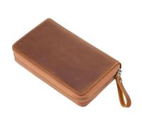 Zkydhbd Astuccio per matite in pelle bovina con particelle aggiuntive, per scrittori e studenti, evidenziando la texture del cavallo selvatico permanente, astuccio in pelle trasportabile per penne da