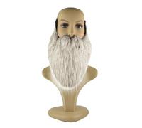 Zkydhbd Barbe finte Costume Barba Vecchio Baffi Halloween Barba Divertente Barba Accessori Per Capelli Del Viso Per Cosplay Festa Divertente Halloween Baffi, grigio, Taglia unica