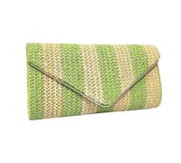 Zkydhbd Borsa da spiaggia da donna in paglia borsa da spiaggia alla moda a righe tracolla intrecciata a mano per tutti i giorni Ttavel donna spiaggia intrecciata a mano borsa a tracolla in paglia