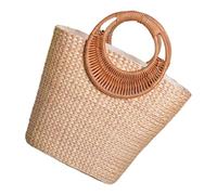 Zkydhbd Borsa di paglia da donna alla moda da spiaggia con manico superiore elegante borsa elegante quotidiana tessuta a mano vacanza per viaggi elegante paglia per le donne manico superiore elegante