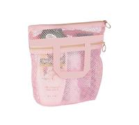 Zkydhbd Borsa organizer da bagno in rete trasparente, multiuso, contenitore da viaggio con manico portatile, borsa da viaggio con manici