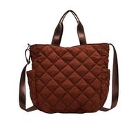 Zkydhbd Borsa per la spesa trapuntata moderna con borsa a tracolla casual di grande capacità per la comodità elegante borsa morbida per studente, Caff, One Size