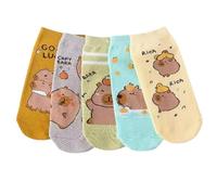 Zkydhbd Calzini da donna divertenti a taglio basso novità nessuno spettacolo moda caviglia cotone corto cartone animato animali regali bassi calzini alla caviglia, Tipo A 5 colori combi, Taglia unica
