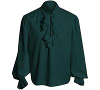 Zkydhbd Camicia medievale da uomo Vampiri Costume di Halloween Uomo Rinascimento Pirata vittoriana per il partito Costume di Halloween da uomo Vampiri Maschio Steampunk, Verde, XXL