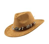 Zkydhbd Cappello a cilindro con cintura con perline per festival musicali, per adulti, inverno, autunno, unisex, copricapo per spettacoli di ruolo
