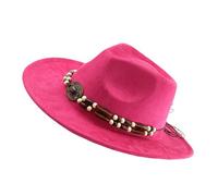 Zkydhbd Cappello a cilindro con cintura con perline per festival musicali, per adulti, inverno, autunno, unisex, copricapo per spettacoli di ruolo