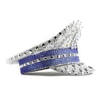 Zkydhbd Cappello da capitano da sposa con strass gioiello per donne cappello da sposa paillettes scintillanti scenici per foto accattivanti