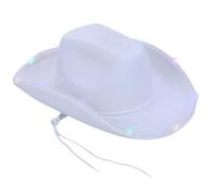 Zkydhbd Cappello Panama con bordo lampeggiante per addio al nubilato per adulti, unisex, a tesa larga, accessorio per costumi musicali