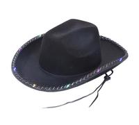 Zkydhbd Cappello Panama con bordo lampeggiante per addio al nubilato per adulti, unisex, a tesa larga, accessorio per costumi musicali