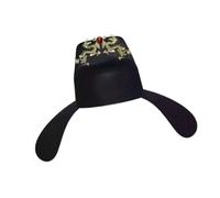 Zkydhbd Cappello tradizionale cinese ufficiale vintage cappello costume traspirante tessuto non tessuto copricapo per eventi storici raccolta cappello di garza nera accessorio storico
