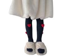 Zkydhbd Carino Peluche Amore Cuore Legging Figlia Bambino Lai Capelli Fondo Collant 3-8T Ragazze Bottoming Pantaloni Doccia Regalo Biancheria Intima Termica Per I Bambini, D, L