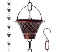 Zkydhbd Catena per la pioggia artistica decorativa con diffusore in bronzo anticato in metallo per acqua piovana per giardino e bellezza all'aperto