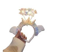 Zkydhbd Cerchietto da donna con angelo illuminato, aggiunge un tocco di magia alla tua festa o alla settimana del libro, accessorio per adulti