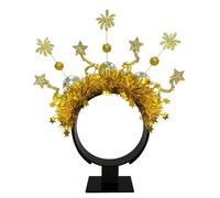 Zkydhbd Cerchietto per capelli elegante per feste 2026, color oro e argento scintillante, per conto alla rovescia di New York, foto, riunioni di famiglia, servizi fotografici, decorazione per capelli