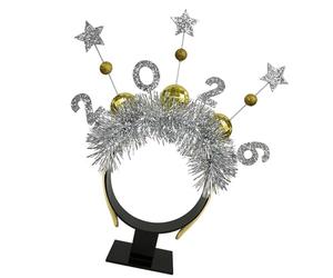 Zkydhbd Cerchietto per capelli elegante per feste 2026, color oro e argento scintillante, per conto alla rovescia di New York, foto, riunioni di famiglia, servizi fotografici, decorazione per capelli