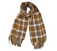 Zkydhbd Classico Plaid Sciarpa Per Le Donne Ragazze Scialle 2000 Accessori di Abbigliamento A Maglia Fazzoletto Da Collo A Scacchi Plaid Per Le Donne, Caff, Taglia unica