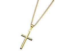 Zkydhbd Collana con ciondolo a forma di croce regolabile, accessorio per uomo e donna, in acciaio inox, versatile accessorio alla moda, as show, Acciaio inossidabile