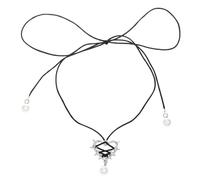 Zkydhbd Collana con ciondolo a forma di cuore a spina alla moda dolce e fresca catena clavicola con lacci girocollo semplice da collo in corda gioielli per feste collana alla moda collana alla