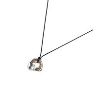 Zkydhbd Collana con ciondolo astratto in metallo cavo nero in pelle PU catena regolabile Sewater catena girocollo alla moda, as show, Rame