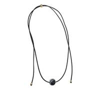 Zkydhbd Collana con ciondolo in pietra naturale alla moda, lunghezza regolabile, girocollo con perline naturali maculate, per donne, adolescenti, corda nera regolabile, capodanno, San Valentino