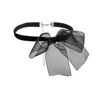 Zkydhbd Collana girocollo alla moda nera con fiocco, elegante collarino a temperamento, gioiello per clavicola