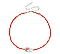 Zkydhbd Collana girocollo con perline colorate per le donne perle finte catena clavicola gioielli unici delicata collana di perline colorate, Misura unica, come descritto, come descritto