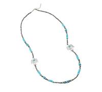 Zkydhbd Collana girocollo da uomo in stile etnico con pietra naturale stile cowboy occidentale alla moda