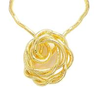 Zkydhbd Collana girocollo flessibile con catena a forma di osso di serpente, impilabile, per donne e ragazze, gioiello alla moda, as show, Metallo