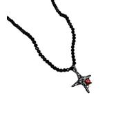 Zkydhbd Collana in stile gotico con cuore e farfalla in cristallo nero, collana unica per donne che cercano una moda unica, as show, lega e acciaio al titanio