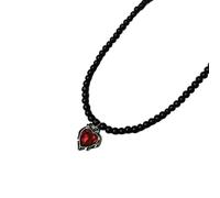 Zkydhbd Collana in stile gotico con cuore e farfalla in cristallo nero, collana unica per donne che cercano una moda unica, as show, lega e acciaio al titanio