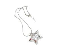 Zkydhbd Collana minimalista con ciondolo a forma di stella in lega e zircone abbagliante, gioiello da collo per dichiarazioni di moda scintillante lunga ciondolo a forma di stella, Misura unica, come