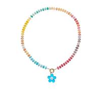 Zkydhbd Collana multicolore con perline a forma di fiore, catena regolabile, per tutti i giorni, alla moda, collana versatile per abiti, Misura unica, come descritto, come descritto