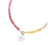 Zkydhbd Collana multicolore con perline a forma di fiore, catena regolabile, per tutti i giorni, alla moda, collana versatile per abiti, Misura unica, come descritto, come descritto