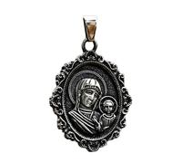 Zkydhbd Collana portatile a forma di cuore di Gesù, medaglioni ovali, in robusto acciaio inossidabile, accessorio per la fede quotidiana e religiosa, Misura unica, come descritto, come descritto