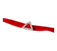 Zkydhbd Collana regolabile in velluto fatta a mano rotonda/ovale/quadrata/triangolare, collana girocollo con cristalli regalo per amici collana regolabile, triangle, come descritto, come descritto