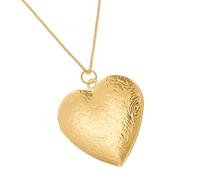 Zkydhbd Collana vintage con medaglione a forma di cuore con incisioni floreali, catena regolabile con ciondolo per foto, accessorio per donne, as show, Rame