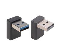 Zkydhbd Confezione da 2 connettori USB 3.0 a 90 gradi verso l'alto e verso il basso, per trasferimento dati e ricarica per vari dispositivi elettronici ad angolo retto