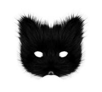 Zkydhbd Copertura per il viso di lupo per feste in maschera con paillettes volpi costume di Halloween volpi animali mezza faccia festa di Halloween lupo peluche per carnevale