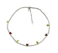 Zkydhbd Coreano Primavera Styles Margherite e Ciliegie Collana di perline Colorate Girocollo Collana Regolabile Girocollo Data Notte Accessorio, as show, Perline