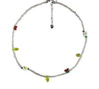 Zkydhbd Coreano Primavera Styles Margherite e Ciliegie Collana di perline Colorate Girocollo Collana Regolabile Girocollo Data Notte Accessorio, as show, Perline
