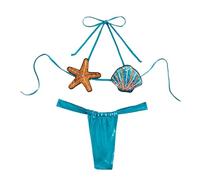 Zkydhbd Costume da bagno da donna a vita bassa Costume da bagno a vita bassa Costume da bagno diviso Set di costumi da bagno a due pezzi Stelle marine Costume da bagno diviso per le donne Costume da