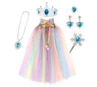 Zkydhbd Costume da fata da principessa, mantello da fata, gioiello per ragazze, giocattolo per feste di compleanno, costume per ragazze