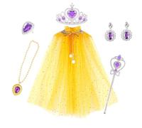 Zkydhbd Costume da fata da principessa, mantello da fata, gioiello per ragazze, giocattolo per feste di compleanno, costume per ragazze