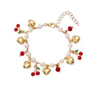 Zkydhbd Delicati gioielli da polso a forma di cuore con perline a forma di frutta, struttura in lega, adatti per persone in cerca di gioielli individuali, eleganti e per feste, Misura unica, come