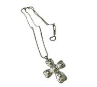 Zkydhbd Delicato ciondolo a forma di crocifisso collana di perline leggera catena in lega clavicola accessorio elegante regalo gioielli alla moda gioielli a catena lunga