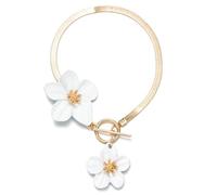 Zkydhbd Delicato Snake Bone Catena Cavigliera Per Le Donne 27 centimetri Disegno Floreale Leggero Estati Gioielli Sei Colori Multi Lega di Colore, Misura unica, come descritto