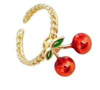 Zkydhbd Design unico a tema fragola anelli colore vibrante uso lungo tempo lega robusta adatto per feste e appuntamenti accessori eleganti, Misura unica, come descritto, come descritto