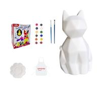 Zkydhbd Dipinto a mano Gatti Lampada Decor Set Multifunzionale Gatti Forma Lampada Bambini Pittura Attività Set Per Compleanno Presente Art Kit