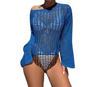 Zkydhbd Donne Bikini Cover Pullover Crop Top Hollow Out Crochet Manica Lunga Mesh Beachwear Down Sleep Costumi Da Bagno Donna Moda Beachwear